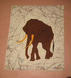 Elephant Art on Fabric about 10”x10”