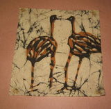 Ostrich Art on Fabric 12”x12”