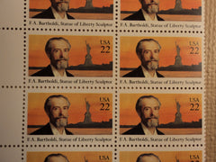 USPS Scott 2147 22c 1984 E A Bartholdi Statue Of Liberty Lot Of 3 Plate Block -- New