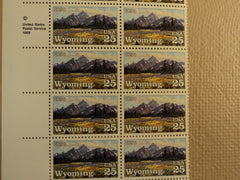 USPS Scott 2444 25c 1990 Wyoming Centenary Mint NH Plate Block 20 Stamps -- New