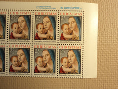 USPS Scott 2514 25c 1990 Christmas Antonello National Plate Block 20 Stamps -- New