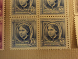 USPS Scott 859-63 1940 American Authors Lot Of 5 Plate Block 20 Stamps -- New