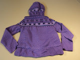 Faded Glory Girls' Zipper Sweater Hooded Female Kids Medium 7-8 Purples -- New No Tags