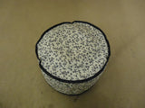 Cover Ups Dish Case 9in Diameter x 5in H White/Blue Floral Plastic -- Used