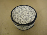 Cover Ups Dish Case 8in Diameter x 5in H White/Blue Floral Plastic -- Used