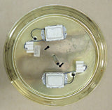 Dome Light Fixture 13 1/4in Frosted Glass Gold Color Metal -- Used