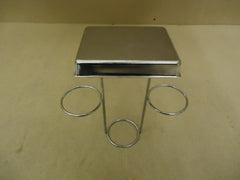 Standard Candle Holder 11in H x 11in W x 5in D Chrome Metal -- Used