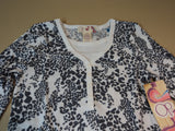 OP Henley 2Fer Top Cotton Polyester Female Kids Large 10/12 Grays Paisley -- New With Tags