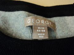 George Casual Shirt 100% Cotton Male Adult XL 46-48 Blacks Solid -- New No Tags
