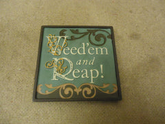 Russ Berrie Mini Plaque Weedem and Weep! Funny Sayings Collection Ceramic -- New