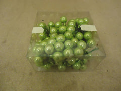 Designer Box of Hanging Balls Decorative 1in Diameter Green Glass -- Used