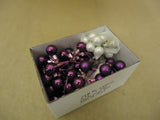 Designer Hanging Balls One Box Decorative 1in Diameter Purple/White Glass -- Used