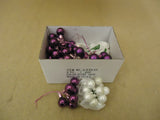 Designer Hanging Balls One Box Decorative 1in Diameter Purple/White Glass -- Used