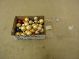Designer Hanging Balls One Box Decorative 1in Diameter Gold/Red/Blue Glass -- Used