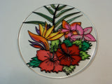 Designer 6-Inch Round Sun Catchers Set of 6 Multicolor Flowers Glass -- New