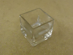 Designer Flower Pot 2 1/2in x 2 1/2in x 2 1/2in Clear Modern Rectangular Glass -- Used