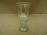 Designer Flower Vase 8in H x 4in Diameter Clear Modern Round Curved Glass -- New