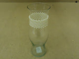 Designer Flower Vase 8 3/4in H x 3in Diameter Clear/Ivory Glass Faux Pearl -- Used