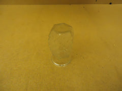 Designer Flower Vase 5 1/2in H x 3 1/2in Diameter Clear Hexagon Round Top Glass -- Used