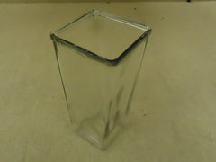 Standard Vase Modern 9in H x 4 1/2in W x 4 1/2in D Clear Square Glass -- Used