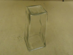 Standard Vase Modern 9in H x 4 1/2in W x 4 1/2in D Clear Square Glass -- Used