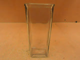 Standard Vase Modern 9in H x 4 1/2in W x 4 1/2in D Clear Square Glass -- Used