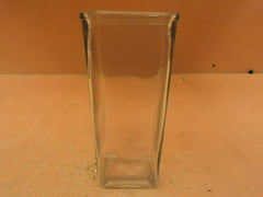 Standard Vase Modern 9in H x 4 1/2in W x 4 1/2in D Clear Square Glass -- Used