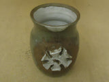 Designer Vase Decorative 8in H x 6in Diameter Green/Brown Ceramic -- Used