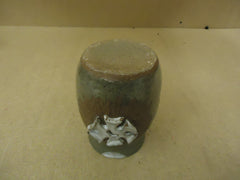 Designer Vase Decorative 8in H x 6in Diameter Green/Brown Ceramic -- Used