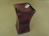 Designer Vase Curved Wide Mouth 9in H x 4in W x 4in D Purple Floral Glass -- New