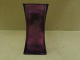 Designer Vase Curved Wide Mouth 9in H x 4in W x 4in D Purple Floral Glass -- New