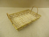 Standard Basket 15in W x 11in D x 6 1/2in H Natural Tone Handles Wood Wicker -- New