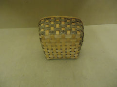 Designer Basket 13in H x 11in W x 11in D Woodtone Handle Plastic Liner Wicker -- New