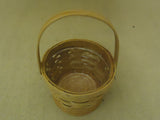 Designer Basket 7in Diameter x 5in H Woodtone Handle Plastic Liner Wicker -- New