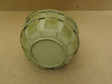 Designer Basket 10in H x 6in Diameter Green Handle Plastic Liner Wicker -- New