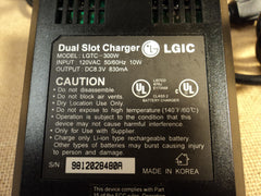 LGIC Dual Slot Handset Charging Base Black Cradle LGTC-300W -- Used