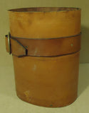 Leather Cylinder Decor with Buckle 11in x 11in x 16in Leather Metal  -- Used