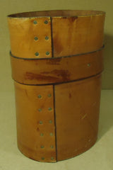 Leather Cylinder Decor with Buckle 11in x 11in x 16in Leather Metal  -- Used