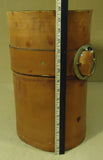 Leather Cylinder Decor with Buckle 11in x 11in x 16in Leather Metal  -- Used