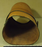 Leather Cylinder Decor with Buckle 11in x 11in x 16in Leather Metal  -- Used