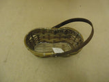 Designer Basket 11in W x 6in D x 4in H Woodtone Handle Wicker Wood -- New