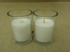 Standard Candles 4in H x 3in Diameter Clear/White Set of 2 Class Wax -- New