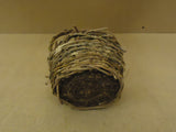 Handcrafted Basket 12in H x 7in Diameter Woodtone Round Handle Wood Twig -- New