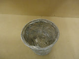 Handcrafted Basket 12in Diameter x 11in H Silver Wicker -- Used