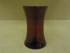 Designer Flower Vase 8in H x 5in Diameter Red Modern Wide Mouth Glass -- New