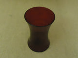 Designer Flower Vase 8in H x 5in Diameter Red Modern Wide Mouth Glass -- New