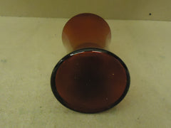 Designer Flower Vase 8in H x 5in Diameter Red Modern Wide Mouth Glass -- New