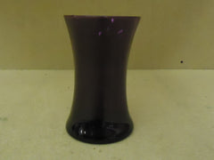 Designer Flower Vase Modern 8in H x 5in Diameter Purple Wide Mouth Glass -- New