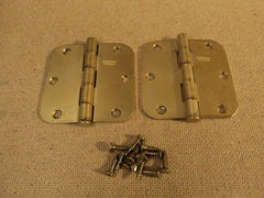 National Door Hinges 1 1/2in W x 3 1/2in L Satin Brass Finish Set of 2 512R5/8 -- Used