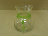 FTD Flower Vase with Beads Modern 6in H x 5in W Clear Wide Mouth Glass -- New